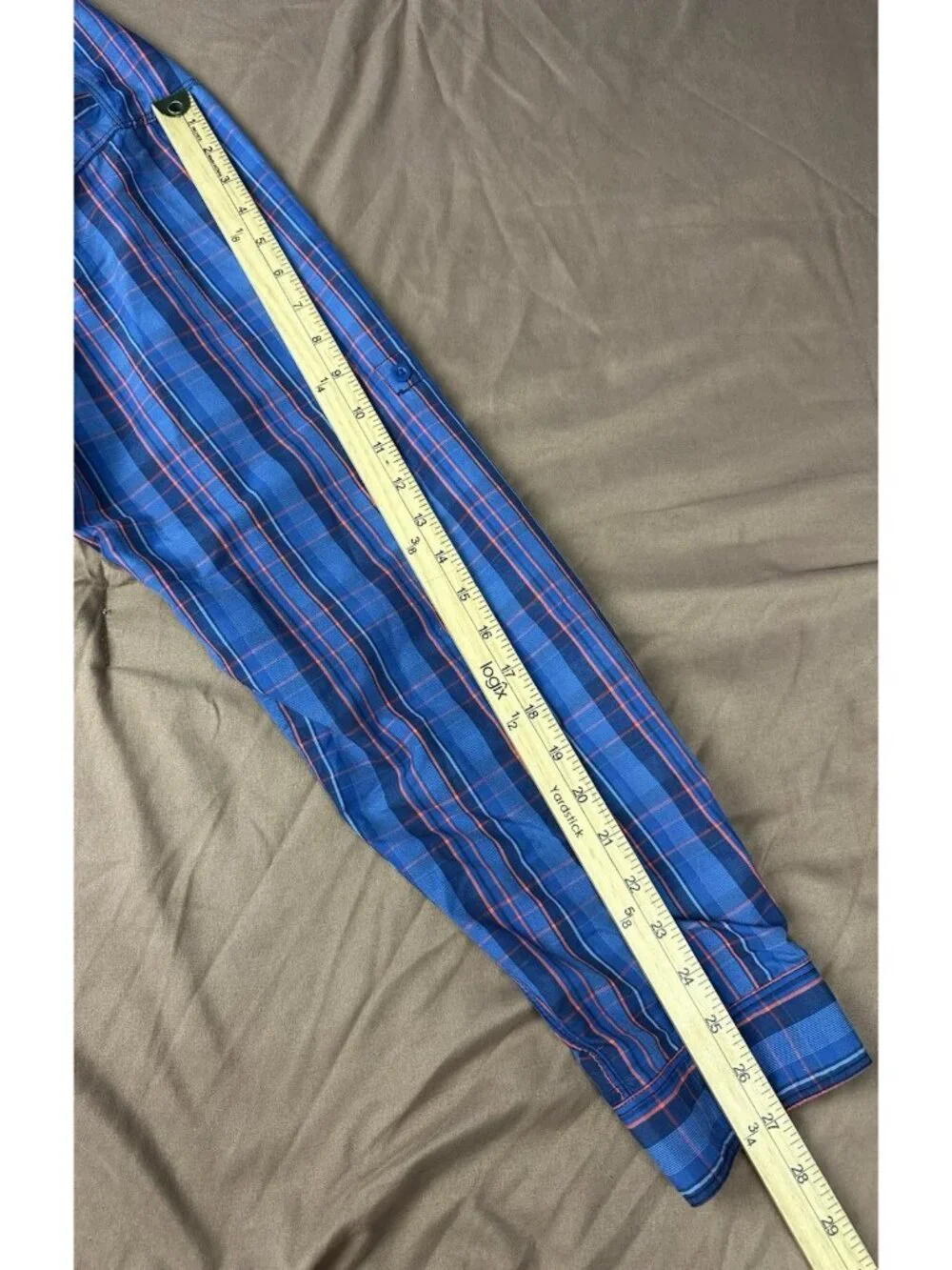 The North Face Men's XL Plaid Hiking Shirt Long Sleeve Button Up Blue Orange
